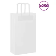 Zestawy upominkowe - vidaXL Torby papierowe 250 szt. z uchwytami białe 21x11x36 cm - miniaturka - grafika 1
