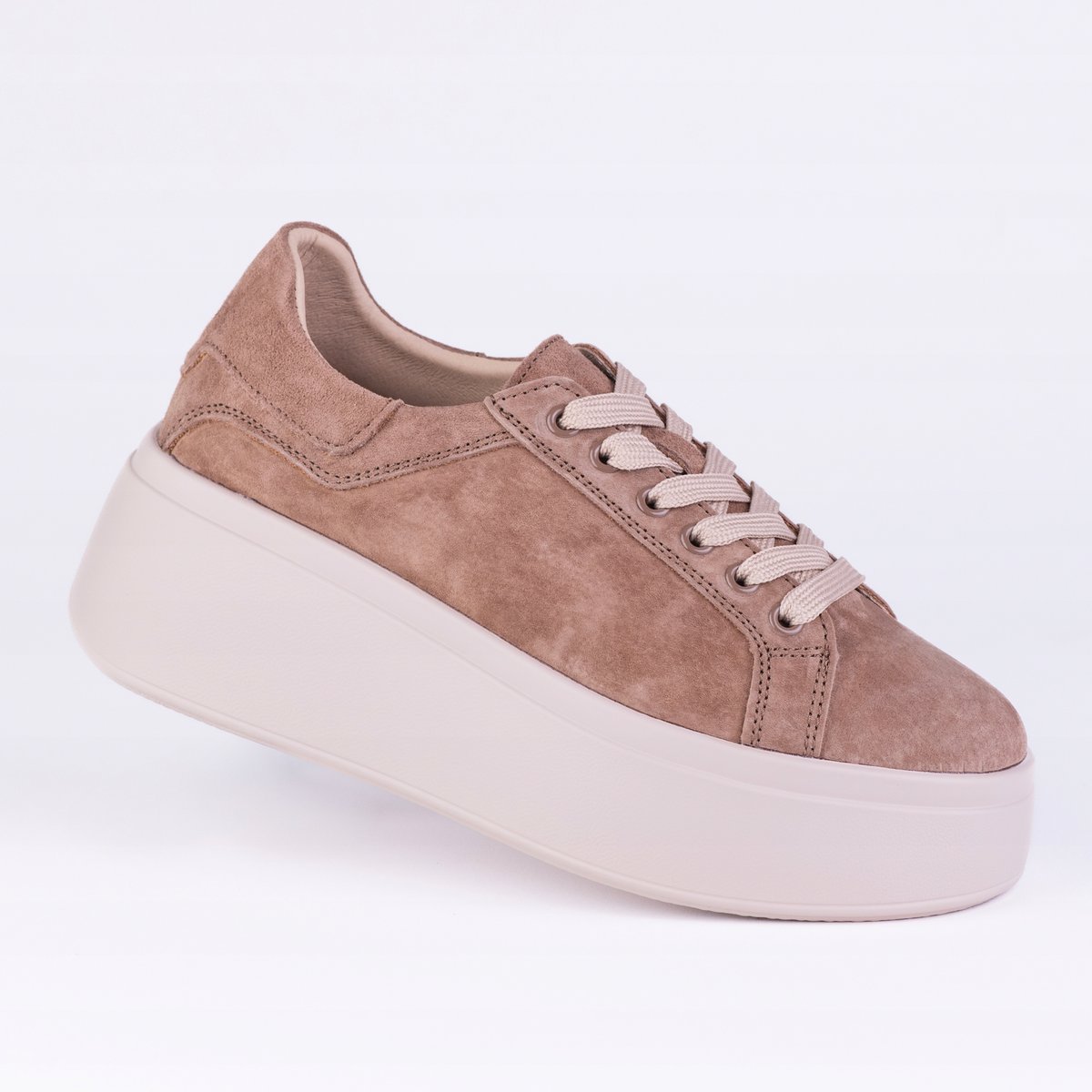 Półbuty sportowe damskie GOODIN GD-LX1072 skóra nubuk brąz platforma 36