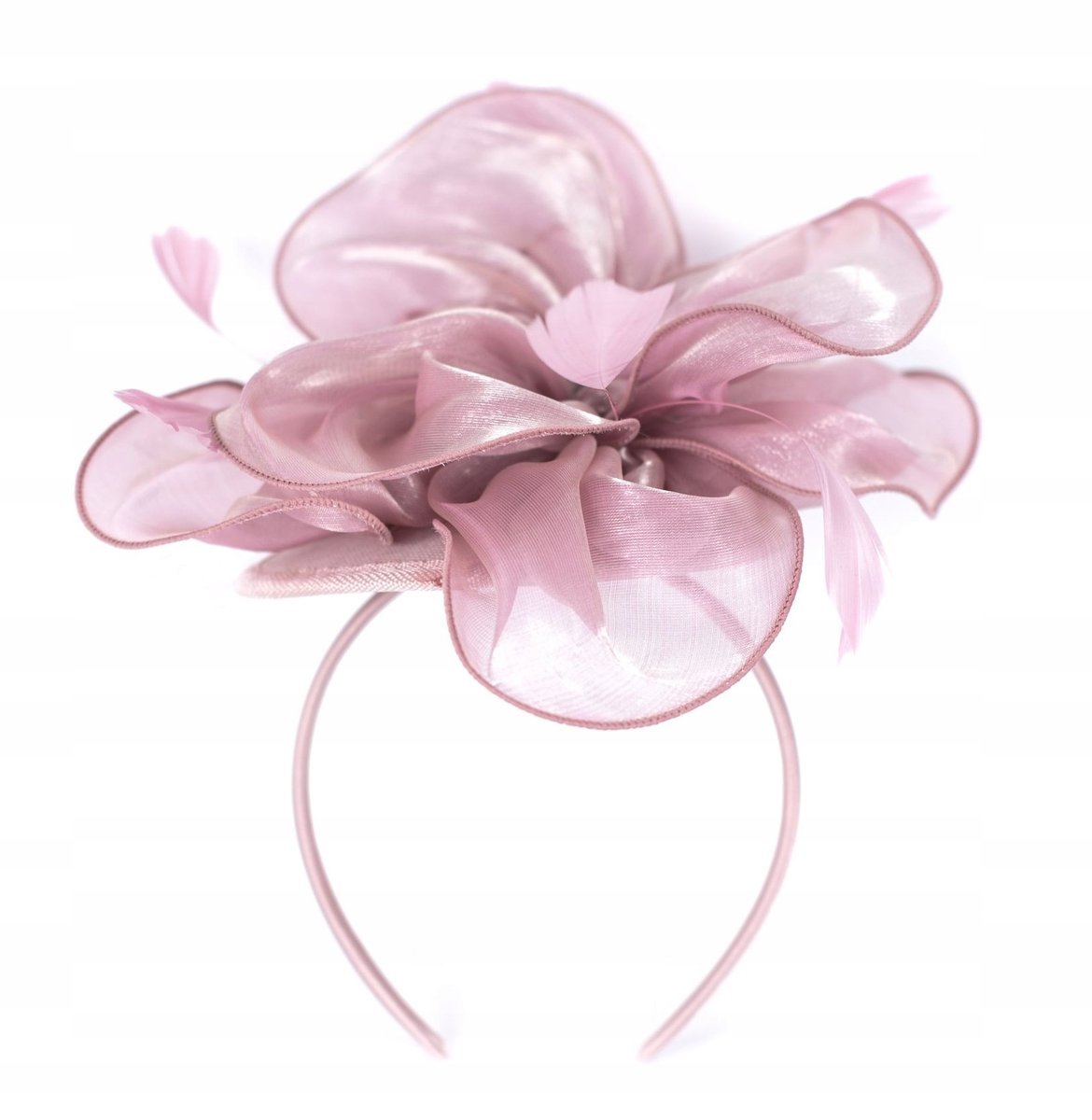 Fascynator Opaska Spinka Toczek Z Woalką Piórami Kokardą Weselny Elegancki