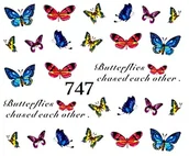 Sztuczne paznokcie i akcesoria - Naklejki wodne na paznokcie MOTYLE, MOTYLKI - 747 - miniaturka - grafika 1