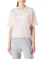 Koszulki i topy damskie - PUMA Ess Cropped Logo Tee Crop Top Kobiety, Różowy, S - miniaturka - grafika 1