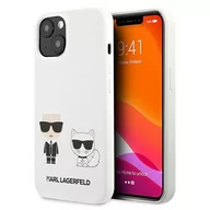 Etui i futerały do telefonów - Karl Lagerfeld Silicone Karl & Choupette - Etui iPhone 13 mini (biały) 3666339027094 - miniaturka - grafika 1