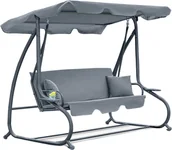 Huśtawki - Furnide Furnide Huśtawka ogrodowa"Relax Plus" szara - miniaturka - grafika 1