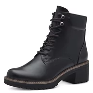 Kozaki damskie - Marco Tozzi Damskie buty Bootie Laced 2-25225-43 modne kozaki, czarne, 41 EU, czarny, 41 EU - miniaturka - grafika 1
