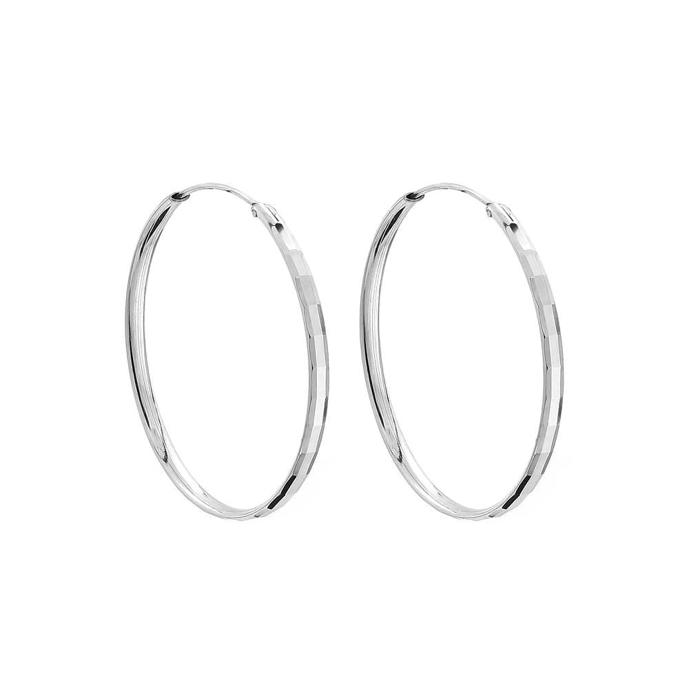 Srebrne kolczyki okrągłe diamentowane koła 5,8 cm