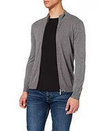 Kurtki męskie - Frenchcool Męska kurtka z dzianiny Gilet Gris Avec Zip szara z zamkiem błyskawicznym - miniaturka - grafika 1