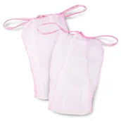 Pieluchy - Stringi kosmetyczne jednorazowe białe różowa lamówka AlleMed 10 szt - miniaturka - grafika 1