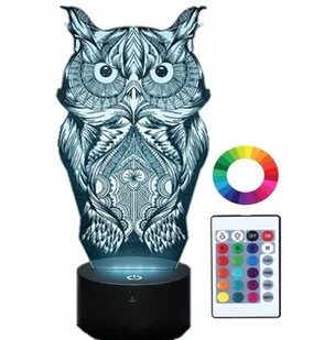 Lampka Nocna Z Imieniem Ptak Sowa 3D Led Grawer - Lampy stojące - miniaturka - grafika 1