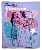 Koce i narzuty dla dzieci - Koc Księżniczki Disneya z Moaną, Księżniczką Dżasminą i Meridą 127x152cm - miniaturka - grafika 1