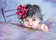 Pasmanteria - Zestaw do haftu krzyżykowego + wzór Aniołek (7139) - miniaturka - grafika 1