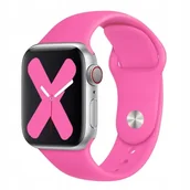 Paski - Pasek Gumowy Stylowy Apple Watch 1 2 3 4 5 6 7 8 9 SE 38/40/41mm MALINOWY - miniaturka - grafika 1