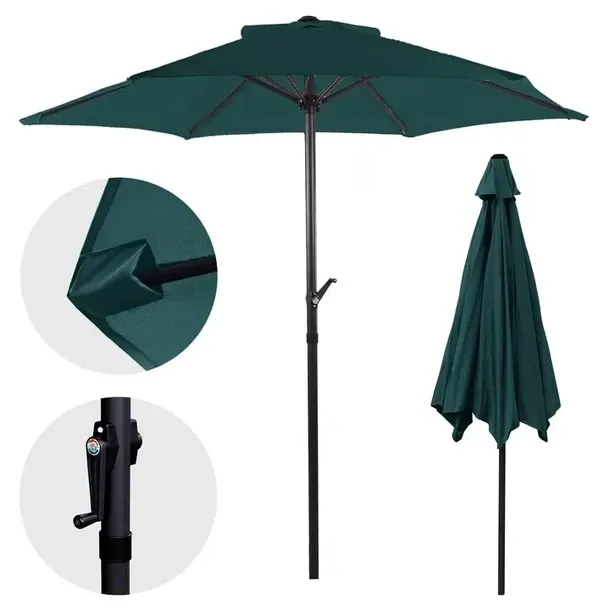 Parasol Ogrodowy 300 Cm Wodoodporny Mocny Solidny Składany Z Korbką
