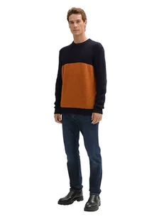 Tom Tailor Sweter w kolorze granatowo-pomarańczowym - Swetry męskie - miniaturka - grafika 1
