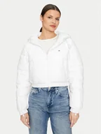 Kurtki damskie - Tommy Jeans Kurtka zimowa DW0DW18313 Biały Cropped Fit - miniaturka - grafika 1
