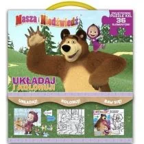 Media Service Zawada Masza i Niedźwiedź. Układaj i koloruj praca zbiorowa - Książki edukacyjne - miniaturka - grafika 2