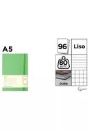 Notesy i bloczki - Notatnik A5/96K jasny zielony MIX - miniaturka - grafika 1