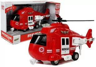 Import LEANToys Helikopter Ratunkowy Straż Pożarna 1:16 Hak Dźwięk Światła LT-7608-0 - Samoloty i helikoptery - miniaturka - grafika 1