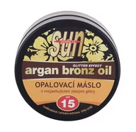 Balsamy i kremy do opalania - Vivaco Vivaco Sun Glitter Effect SPF15 Argan Bronz Oil 200 ml Preparat do opalania ciała - miniaturka - grafika 1