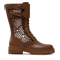 Botki damskie - Botki PINKO Noemi Stivale PE 22 BLKS1 1H212D Y87W Brązowy - miniaturka - grafika 1