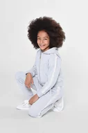 Spodnie i spodenki dla dziewczynek - Michael Kors spodnie dresowe bawełniane dziecięce kolor szary z nadrukiem - miniaturka - grafika 1
