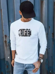 Bluza męska z nadrukiem biała Dstreet BX5362-XXL - Bluzy męskie - miniaturka - grafika 1