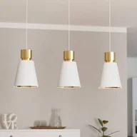 Lampy sufitowe - Żyrandol Aglientina, mosiądz/biała, 3-punktowa - miniaturka - grafika 1