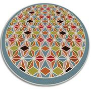 Dywany - Wewnętrzny dywan okrągły winylowy abstrakcyjny kalejdoskop fi140 cm - miniaturka - grafika 1