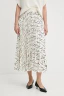 Spódnice - Karl Lagerfeld spódnica kolor biały midi rozkloszowana A3W12016 - miniaturka - grafika 1