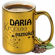 Kubki - KUBEK XXL ZŁOTY PERSONALIZOWANY PREZENT DLA MANIKIURZYSTKI TWOJE IMIĘ WZORY - miniaturka - grafika 1