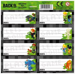 Nalepki na zeszyty, Backup Game Level - Szkolne artykuły papiernicze - miniaturka - grafika 1