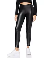 Spodnie damskie - Urban Classics Damskie spodnie damskie z imitacji skóry, damskie spodnie do fitnessu o błyszczącej skórzanej optyce w 3 kolorach, rozmiary XS - 5XL, czarny, XL - miniaturka - grafika 1