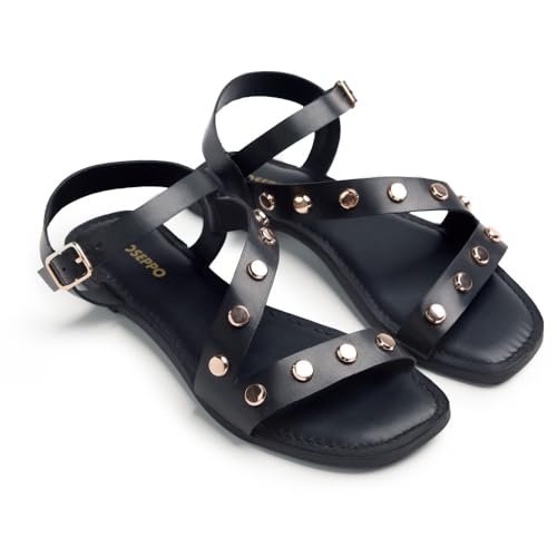 GIOSEPPO Damski pasek Maseno T-Strap, czarny/biały, 4,5 UK