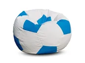 Fotele i pufy dla dzieci - Pufa piłka XL worek biało-niebieska - miniaturka - grafika 1