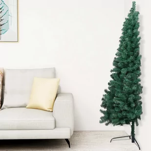 vidaXL Sztuczna choinka, połówka, z LED i bombkami, zielona, 180 cm - Choinki - miniaturka - grafika 1
