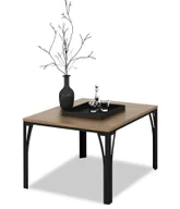 Ławy i stoliki kawowe - Nowoczesny stolik kawowy z metalowym stelażem czarny + dąb lancelot F5-Z92 - miniaturka - grafika 1