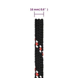 Linka żeglarska, czarna, 16 mm, 100 m, polipropylen - Żeglarstwo - miniaturka - grafika 7