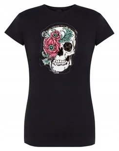 T-Shirt damski nadruk Czaszka z Kwiatami r.XXL - Koszulki i topy damskie - miniaturka - grafika 1