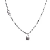 Naszyjniki - Colibra Srebrny Męski naszyjnik kłódka ankier Walentynki Prezent dla Niego - miniaturka - grafika 1