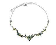 Naszyjniki - Kolia Delikatne, Zielone Kwiatuszki Z Kryształkami Z Kolekcji Blossom (C815 - miniaturka - grafika 1