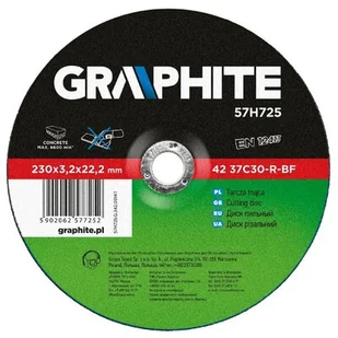 Graphite Tarcza tnąca do kamienia 230x3,2x22mm 57H725 - Materiały ścierne - miniaturka - grafika 1
