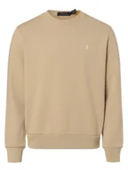 Bluzy męskie - Polo Ralph Lauren Męska bluza nierozpinana Mężczyźni Bawełna beżowy jednolity, S - miniaturka - grafika 1