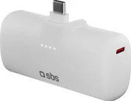 Powerbanki - SBS EcoPower 5000 mAh 10W z wbudowanym portem USB-C biały - miniaturka - grafika 1