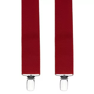 Dodatki do ubrań - Szelki do spodni gładkie w kolorze czerwonym EM 33 - EM Men's Accessories - grafika 1