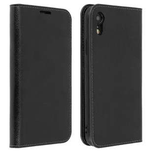 Etui Folio z prawdziwej skóry na iPhone'a XR z miejscem na karty, stojak na wideo, czarne - Etui i futerały do telefonów - miniaturka - grafika 1
