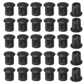 Śruby i nakrętki - Zaślepki wtykowe - okrągłe i blokowane - do rurek słupków ogrodzeniowych - 5 mm, 30 szt. - czarne - miniaturka - grafika 1