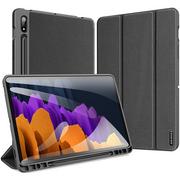 Akcesoria do tabletów i e-booków - Samsung Etui GALAXY TAB S8 S7 X700/X706/T870/T875/T876B) Dux Ducis Domo Portfel z Klapką Książkowe Skóra Ekologiczna czarne - miniaturka - grafika 1