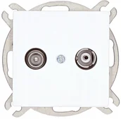 Gniazdka elektryczne - Timex Gniazdo Medium RTV końcowe białe - miniaturka - grafika 1