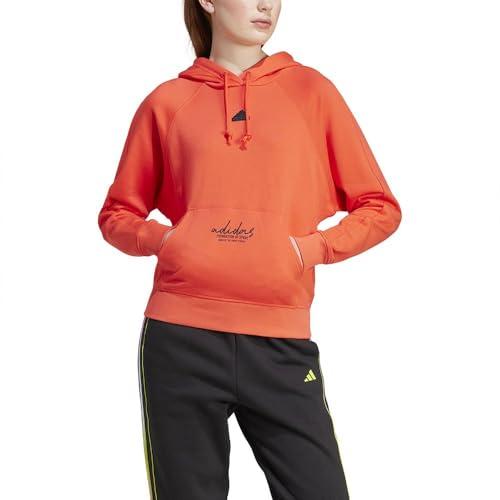 adidas Damska bluza z kapturem GRAFICZNA GRAFICZNA FRANCUSKA TERRY LOOSE HOODIE, XS jasnoczerwona