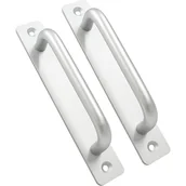 Zawiasy, okucia i inne akcesoria - Uchwyt do drzwi szafkowych ze stopu aluminium, rozstaw otworów 160 mm, 2 sztuki, srebrny - miniaturka - grafika 1