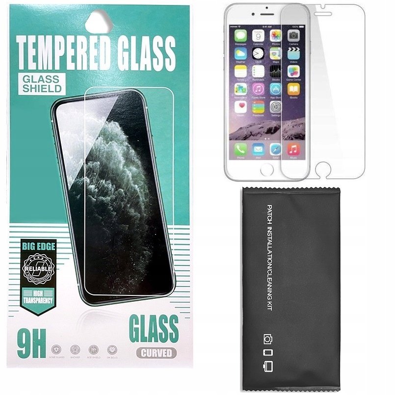 SZKŁO HARTOWANE do iPhone 6 6S 7 8 SE 2020 2022 PREMIUM 9H BIG EDGE ZESTAW